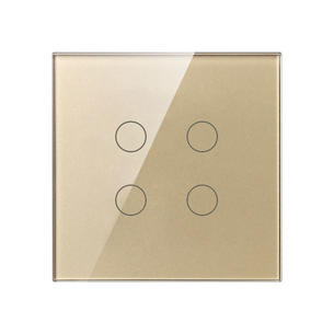 Tempered Glass Switch F71B-4 Gang touch switch-Gold